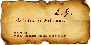 Lőrincze Julianna névjegykártya